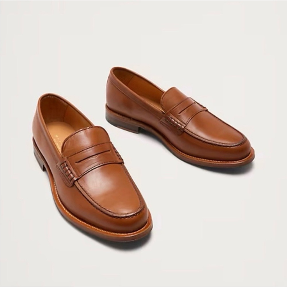 Banana Republic Leather Cognac NAVARRE PENNY LOAFER 7